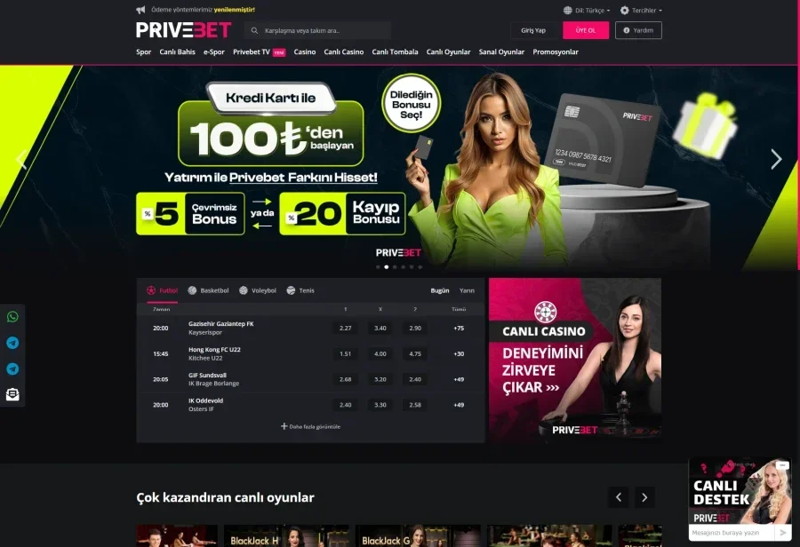 Privebet ekran görüntüsü